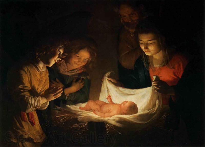 Gerrit van Honthorst Adoration of the Child Norge oil painting art